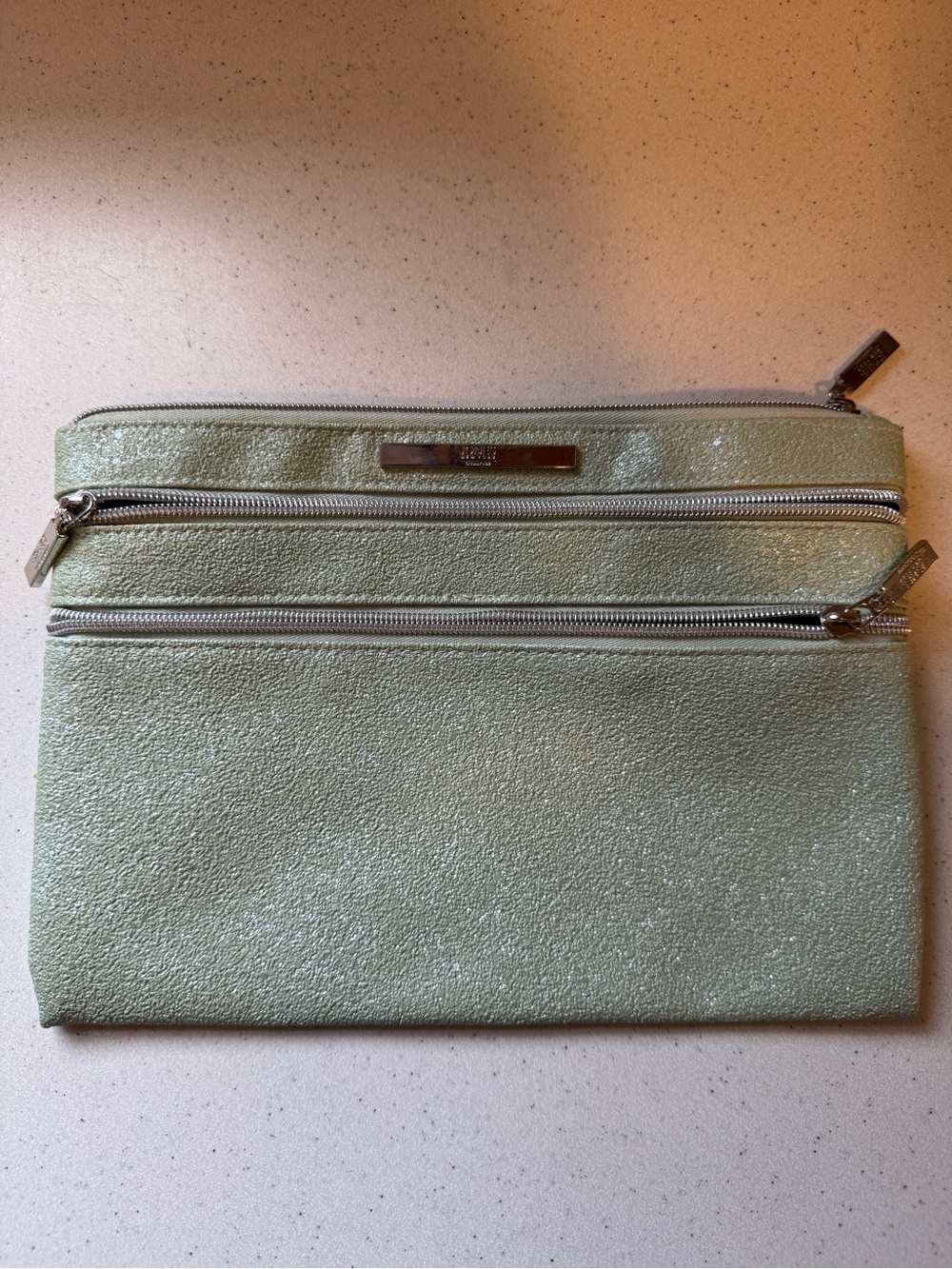 Jones New York -Mint Zip Pouch Clutch with charging port